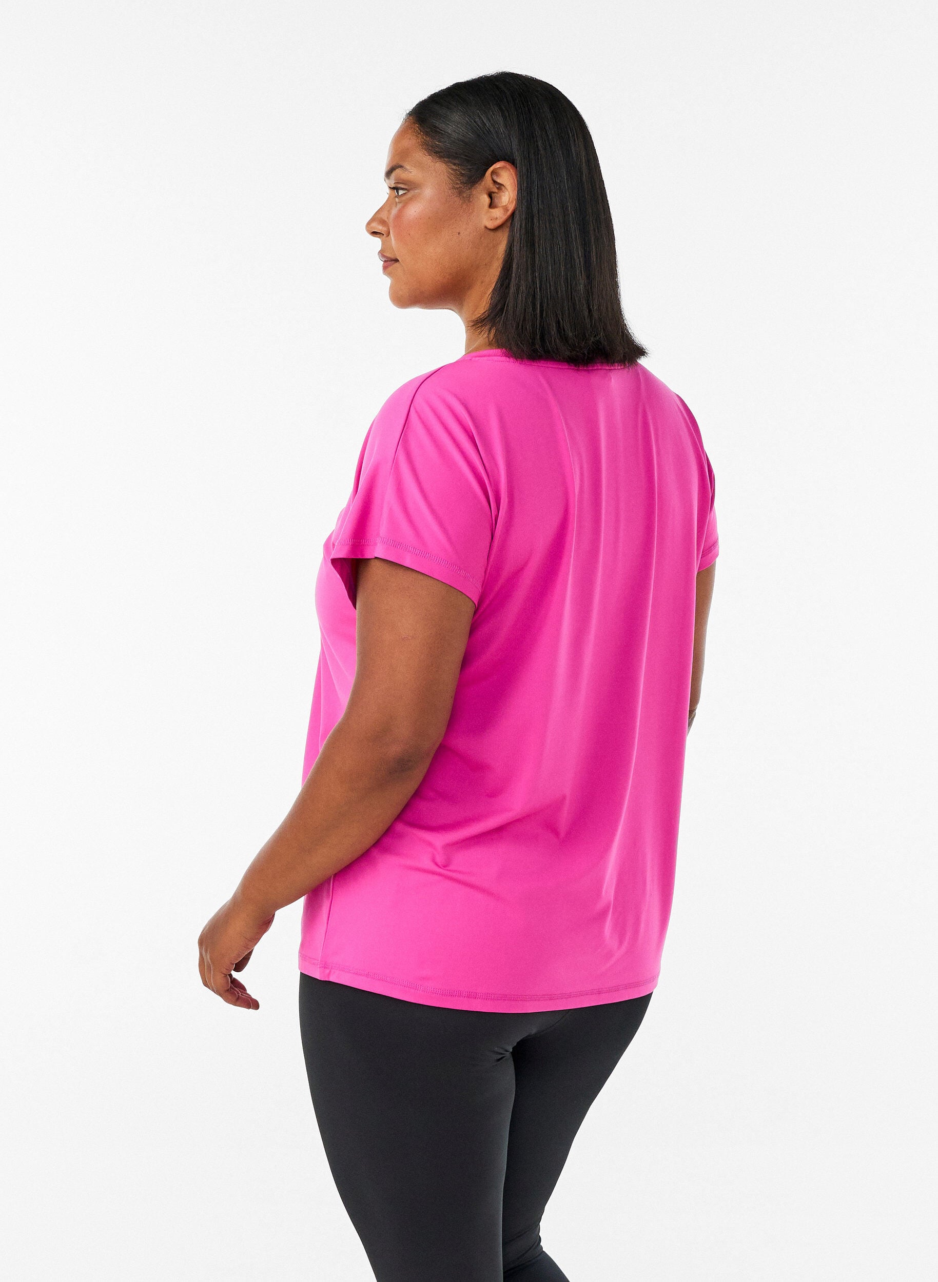 ZizziL&oslash;s tr&aelig;nings t-shirt med v-hals, Lyser&oslash;d, Model image number 2