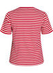 Stribet t-shirt med ribstruktur, R&oslash;d, Packshot image number 1