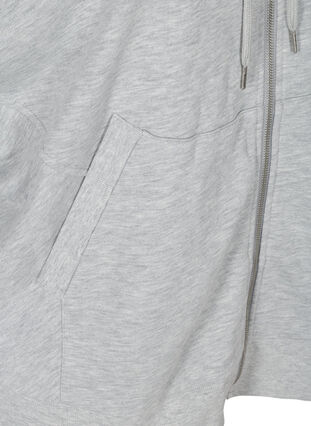 Kortærmet sweatshirt med lynlås, Light Grey Melange, Packshot image number 3