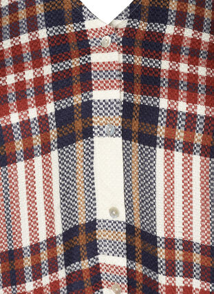 Ternet viskose skjorte med v-udskæring, Check, Packshot image number 2