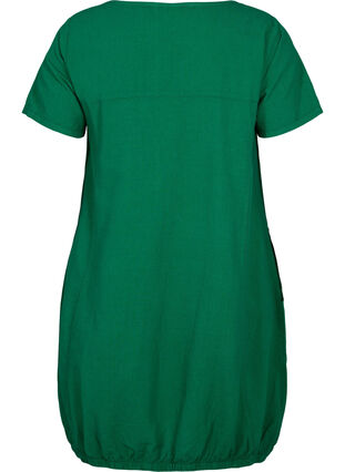 Kortærmet kjole i bomuld, Verdant Green, Packshot image number 1
