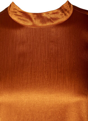 Shiny bluse med lange pufærmer, Buckthorn Brown, Packshot image number 2