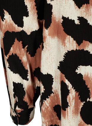 Viskose skjorte med leopard print, Black AOP, Packshot image number 3