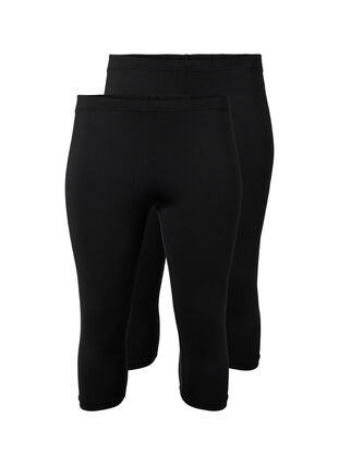 2-pak leggings med 3/4 længde , Black / Black, Packshot image number 0