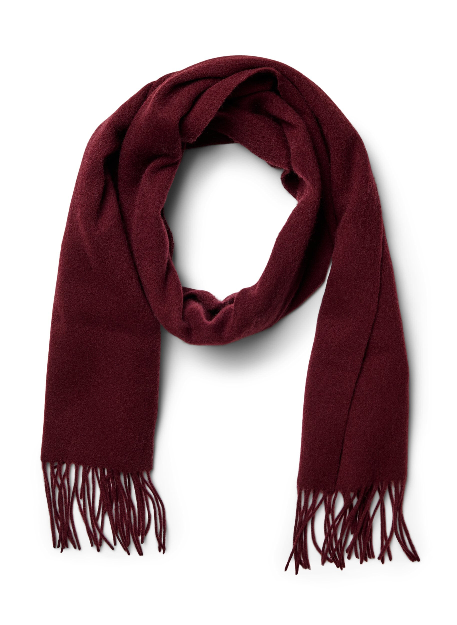 Halst&oslash;rkl&aelig;de i uld med frynser