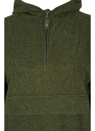 Hættetrøje i teddy, Rifle Green, Packshot image number 2