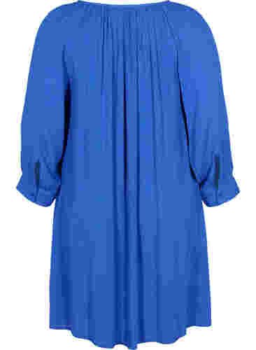 Viskose tunika med 3/4 ærmer, Dazzling Blue, Packshot image number 1