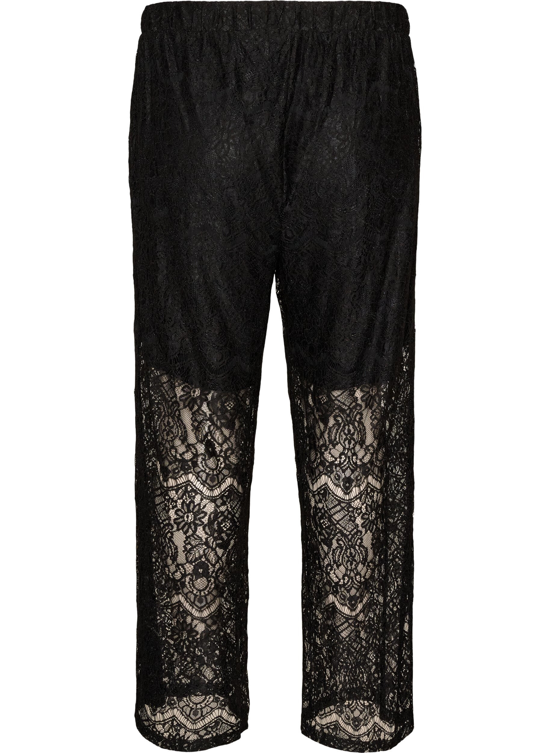 ZizziBlondebukser med lige ben og indershorts, Sort, Packshot image number 1