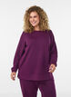 Lang&aelig;rmet jerseybluse med rund hals, Lilla, Model image number 0