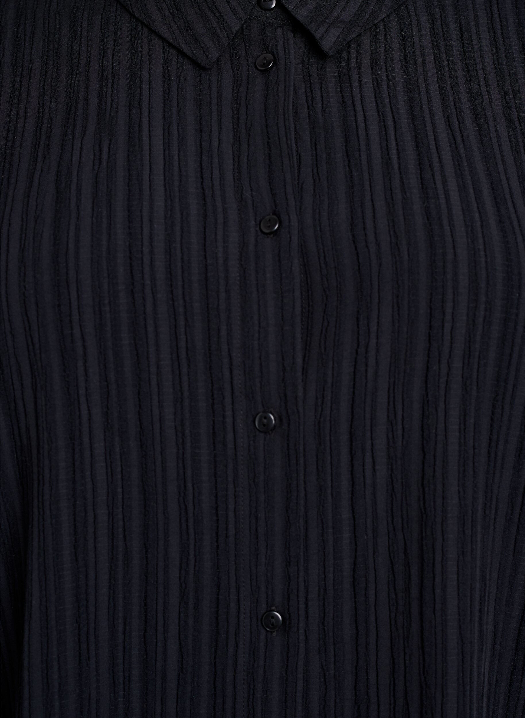 Zizzi FLASH - Skjorte med struktur, Sort, Packshot image number 2