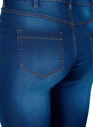 Højtaljede Amy capri jeans med super slim fit, Blue denim, Packshot image number 3