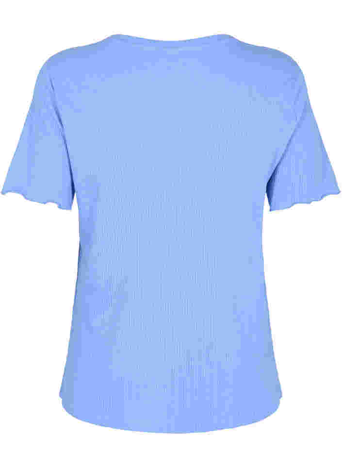 Kortærmet t-shirt i ribkvalitet, Wedgewood, Packshot image number 1