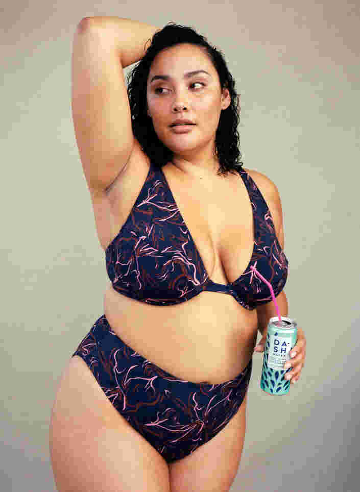 Printet bikini overdel med bøjle, Graphic Print , Image