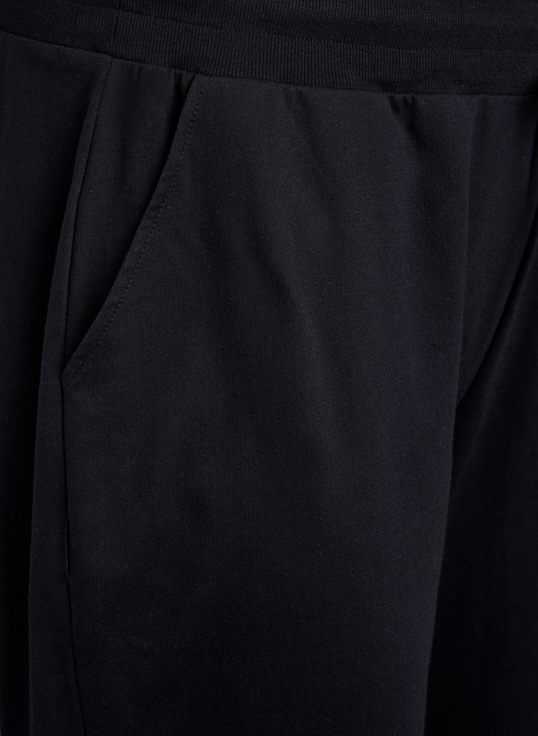 Zizzi L&oslash;se tr&aelig;ningsbukser med lommer, Sort, Packshot image number 2