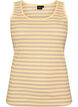 Stribet tanktop med ribstruktur, Gul, Packshot image number 0