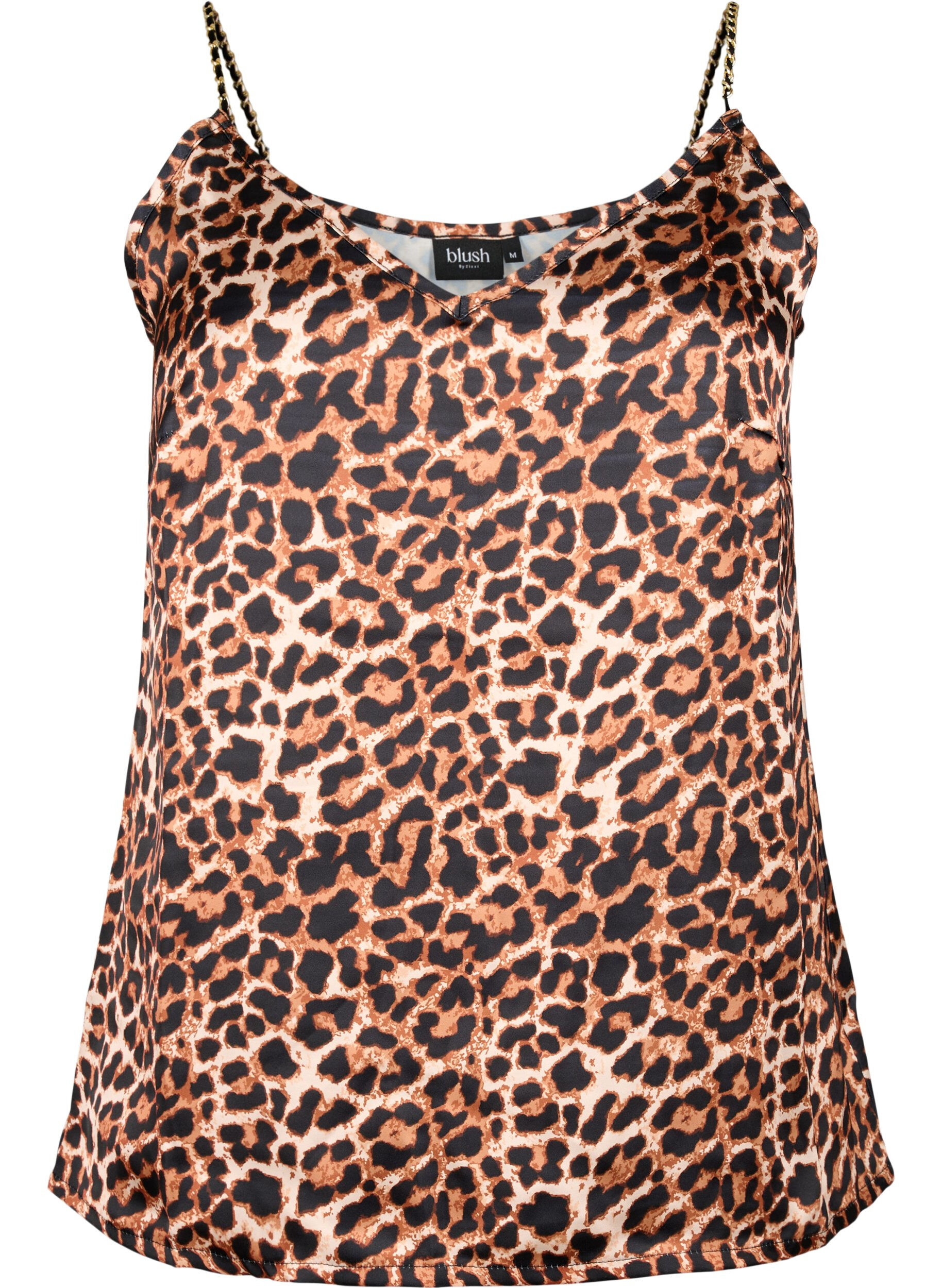 Zizzi Leoprintet top med k&aelig;destropper, Leopard AOP, Packshot image number 0