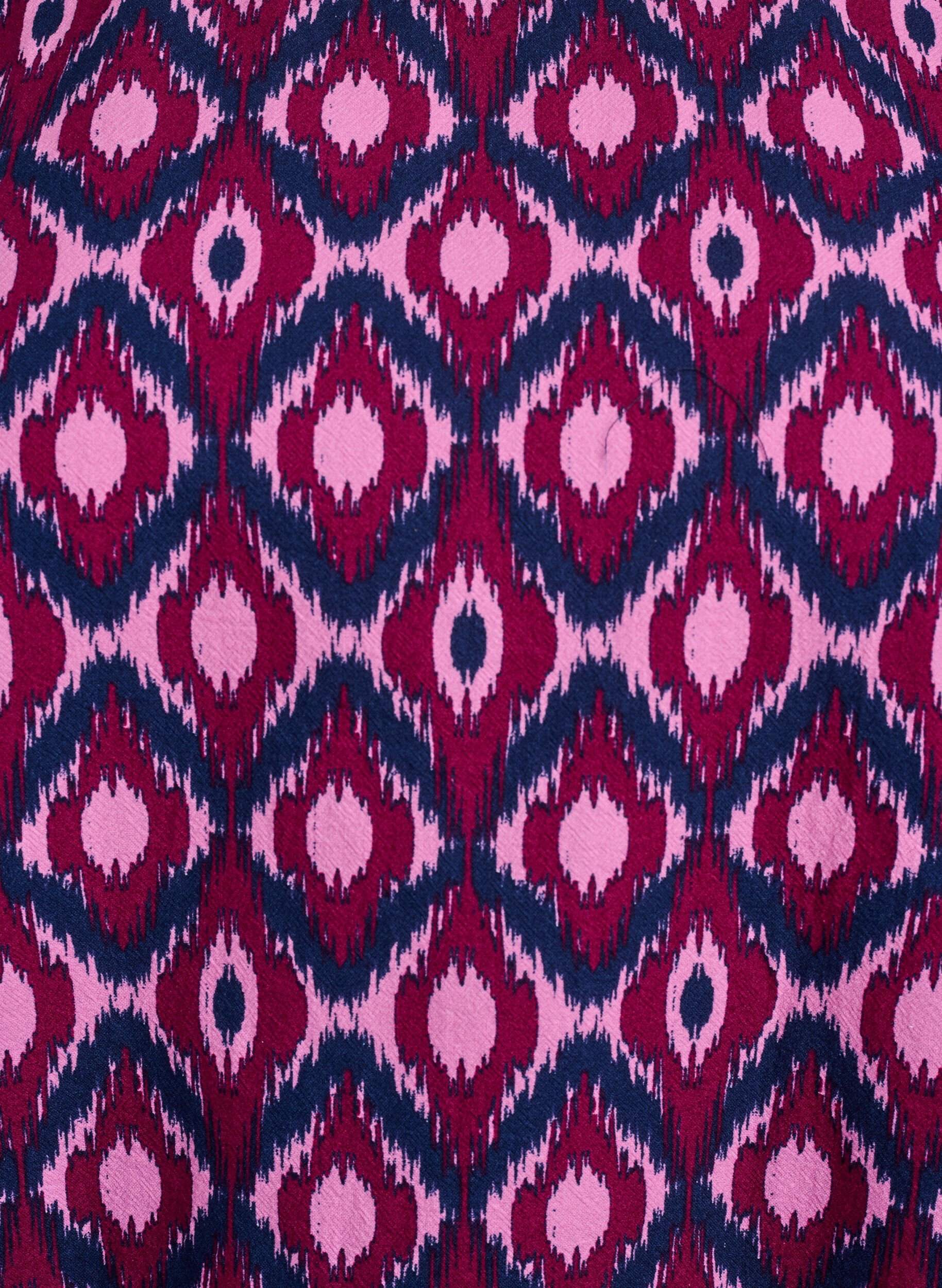 Zizzi Bomuldsbluse med print og korte &aelig;rmer, Lyser&oslash;d, Packshot image number 2