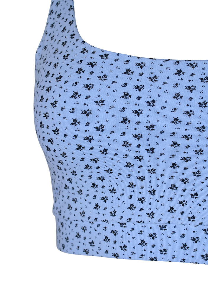 2-pak bh top i bomuld med justerbare stropper, Serenity AOP/Black, Packshot image number 2