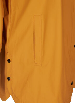 Regnjakke med hætte og lommer, Spruce Yellow, Packshot image number 3