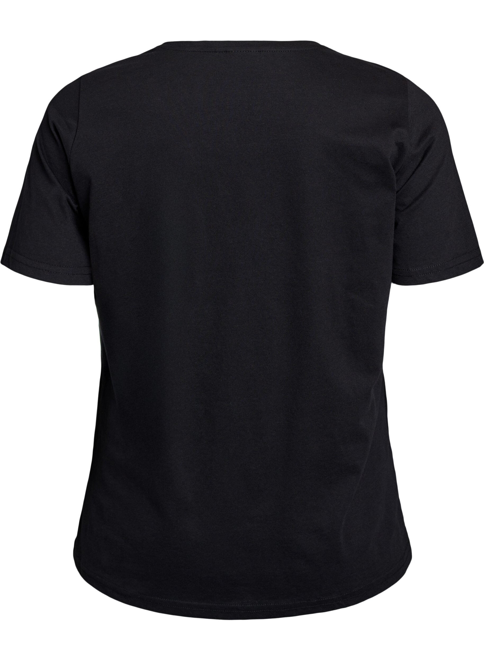 ZizziT-shirt med motiv, Sort, Packshot image number 1