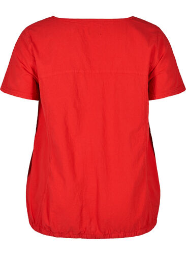 Bluse med korte ærmer, Lipstick Red, Packshot image number 1