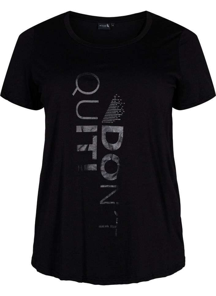 Trænings t-shirt med print, Black Don't Quit , Packshot image number 0