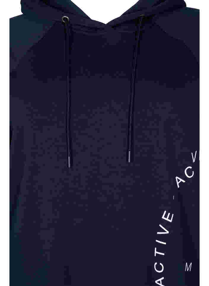 Lang sweatshirt med hætte og printdetaljer, Night Sky, Packshot image number 2