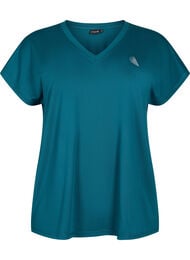 Løs trænings t-shirt med v-hals, Grøn