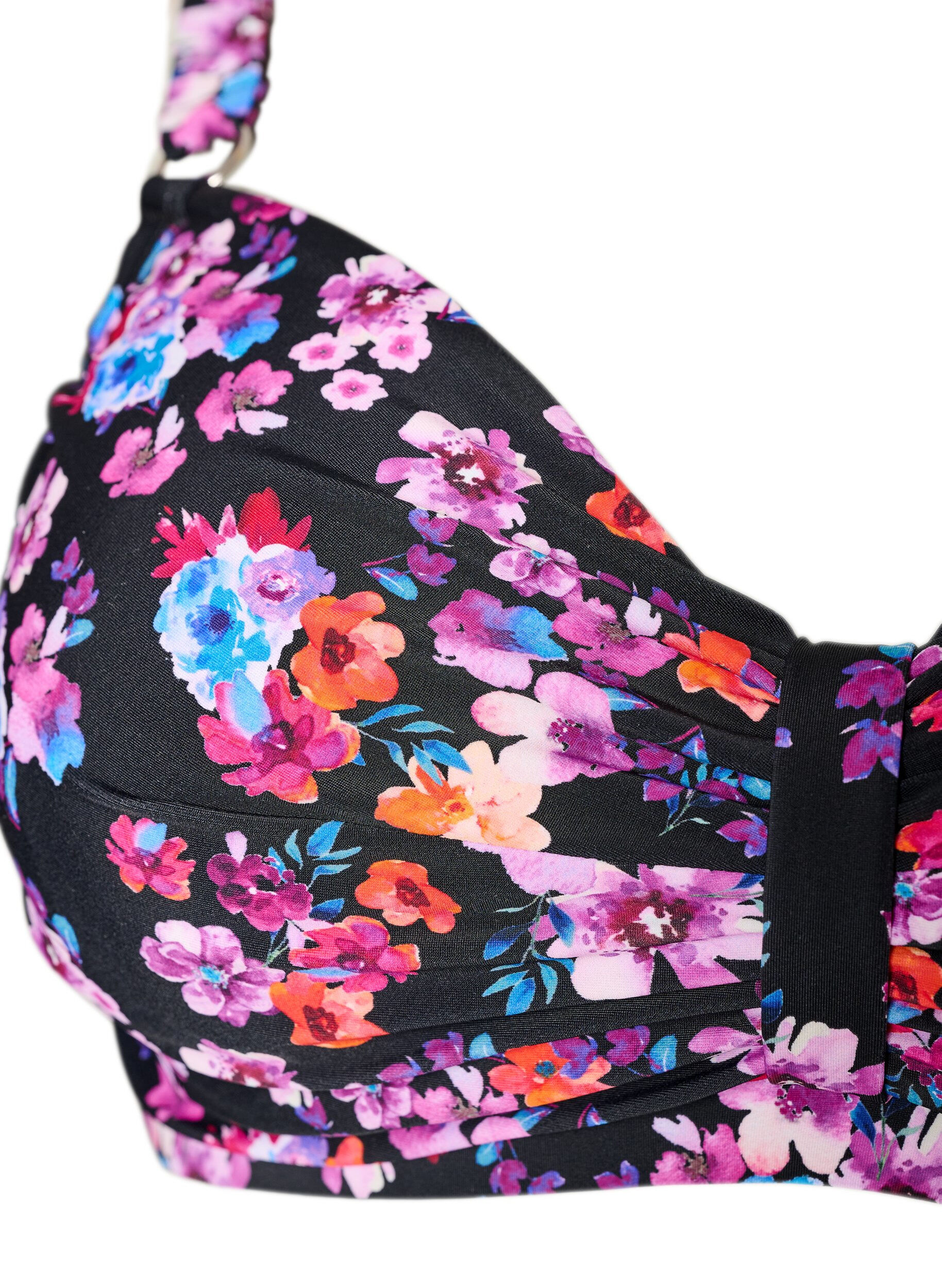 ZizziBikini bh med b&oslash;jle og m&oslash;nster, Lilla, Packshot image number 2