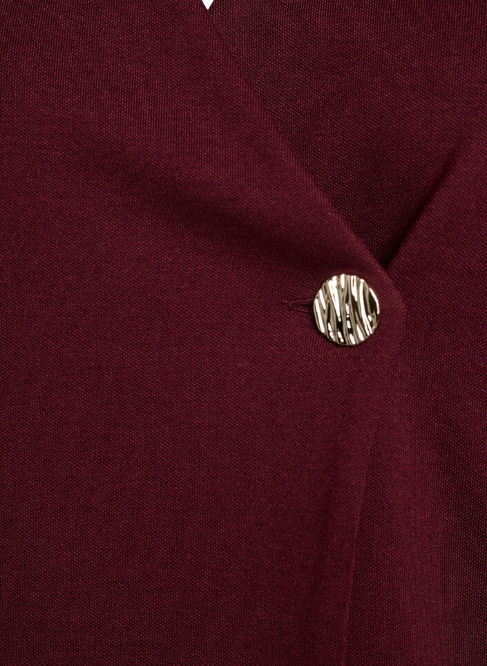 Bluse med asymmetrisk sl&aring;-om effekt og korte &aelig;rmer, R&oslash;d, Packshot image number 2