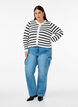 Stribet strikcardigan med guldknapper , Cloud D. w. Black, Model image number 2