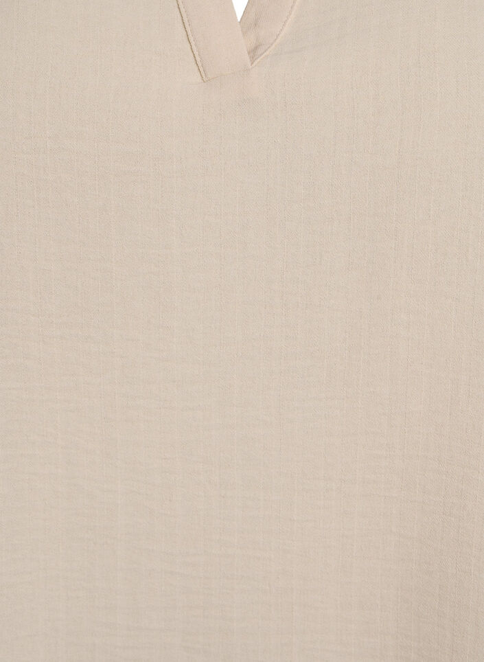 Løs bluse med korte ærmer, Beige, Packshot image number 2