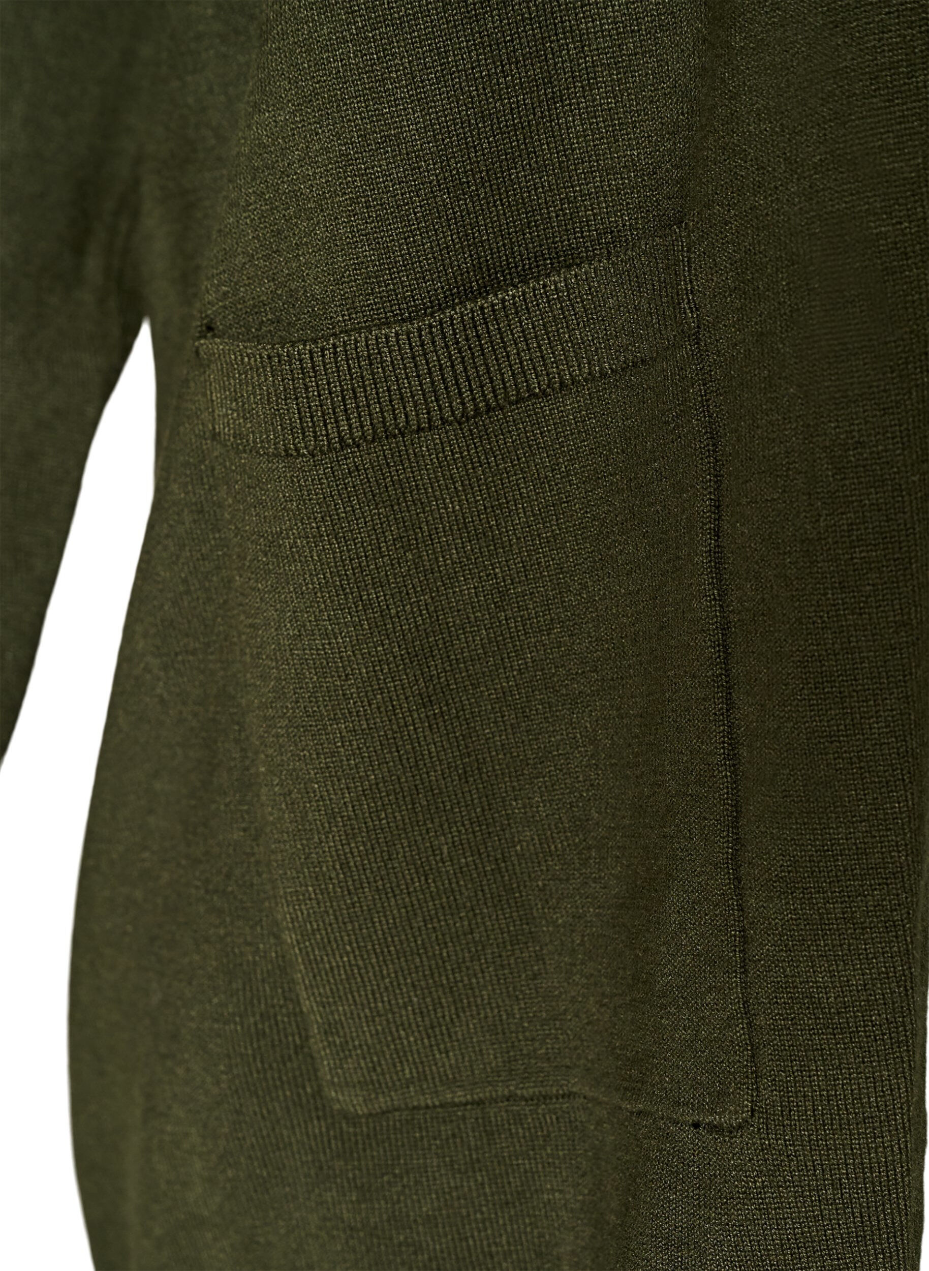 ZizziLang strikcardigan i viskosemix, Gr&oslash;n, Packshot image number 3