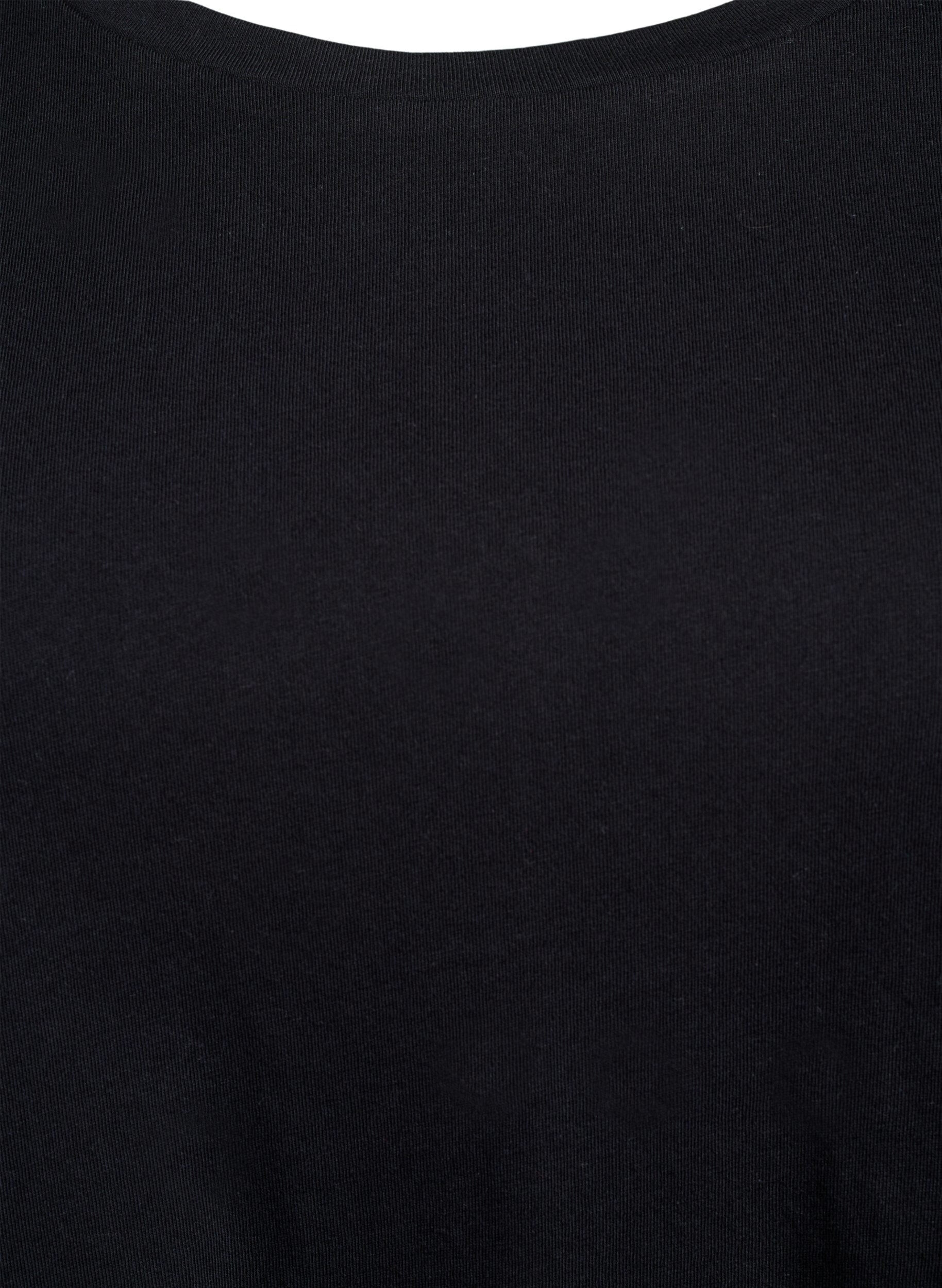 ZizziT-shirt med rund hals og A-facon, Sort, Packshot image number 2