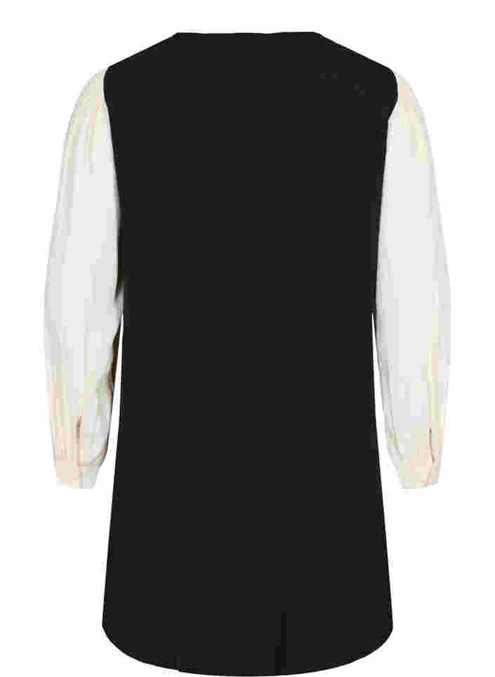 Langærmet kjole i viskose , Black w. Cloud D., Packshot image number 1