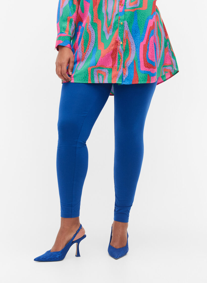 Basis leggings i viskose, Bl&aring;, Model image number 3