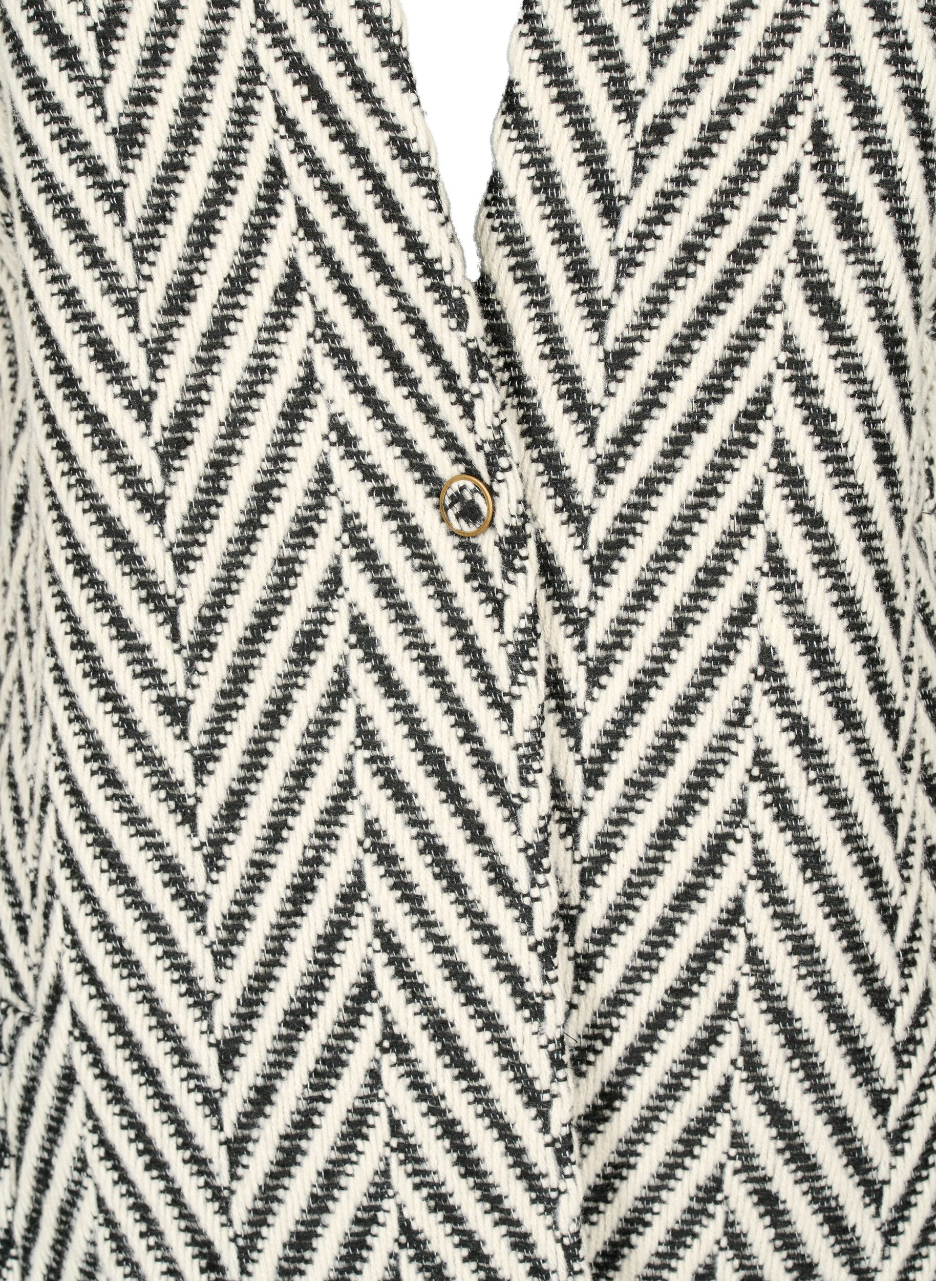 Zizzi Jakke med m&oslash;nster, Black w. White, Packshot image number 2