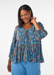 Bluse med paisleyprint og sn&oslash;redetalje, Bl&aring;, Model image number 0