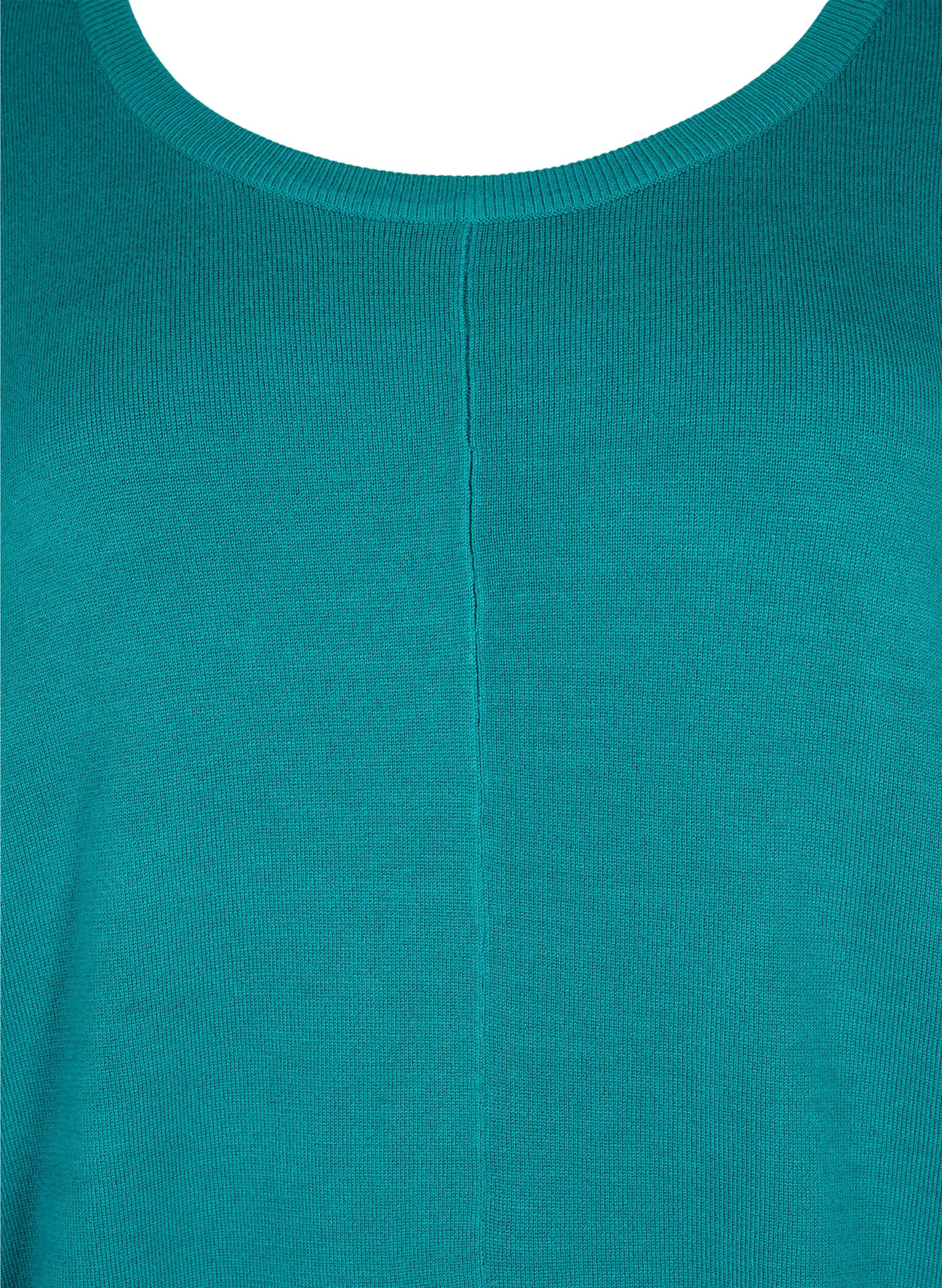 Zizzi Strikket tunika i viskoseblanding, Deep Lake, Packshot image number 2