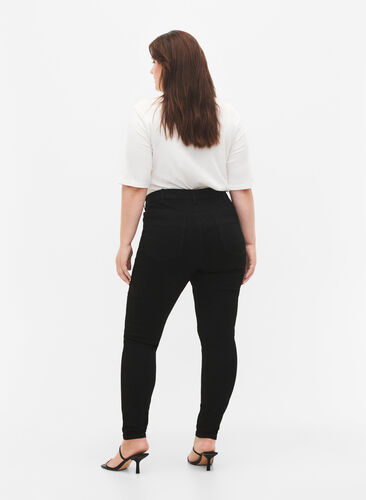 Amy jeans med høj talje og super slim fit, Black, Model image number 1