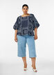 Bluse i viskose med paisleyprint og ballon&aelig;rmer, Bl&aring;, Model image number 1