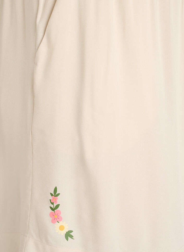 L&oslash;se natshorts i viskose med h&oslash;j talje, Beige, Packshot image number 3