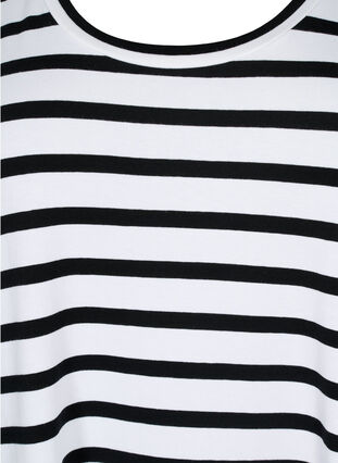 Stribet jerseykjole med korte ærmer, Black Stripes, Packshot image number 2