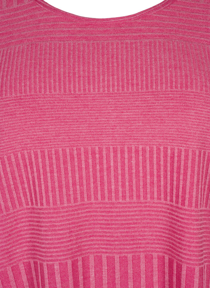 Bluse med 3/4 ærmer og stribet mønster, Malaga Mel., Packshot image number 2