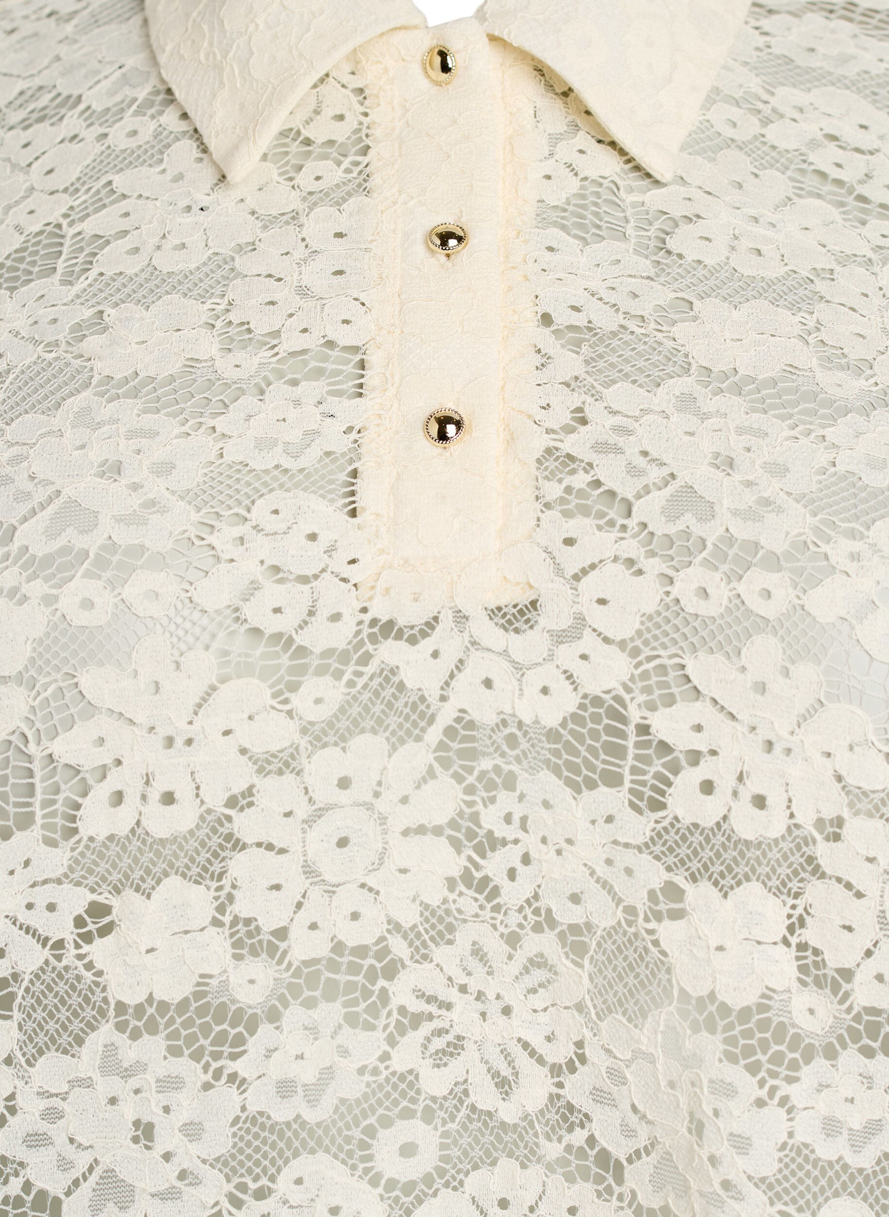 Zizzi Blondebluse med krave og 1/2 &aelig;rmer, Vanilla, Packshot image number 2