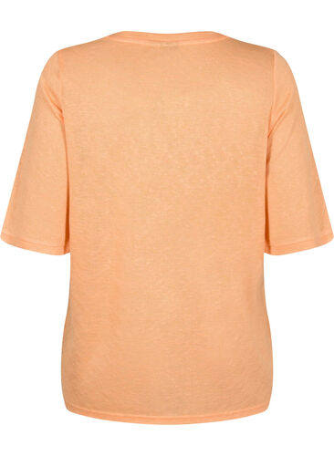 Bluse med 3/4 ærmer, Mock Orange, Packshot image number 1