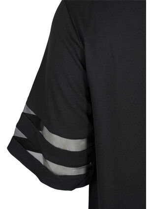 Kjole med transparente detaljer, Black, Packshot image number 3