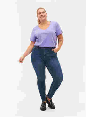 2-pak basis t-shirt i bomuld, Paisley Purple/Navy, Model image number 2