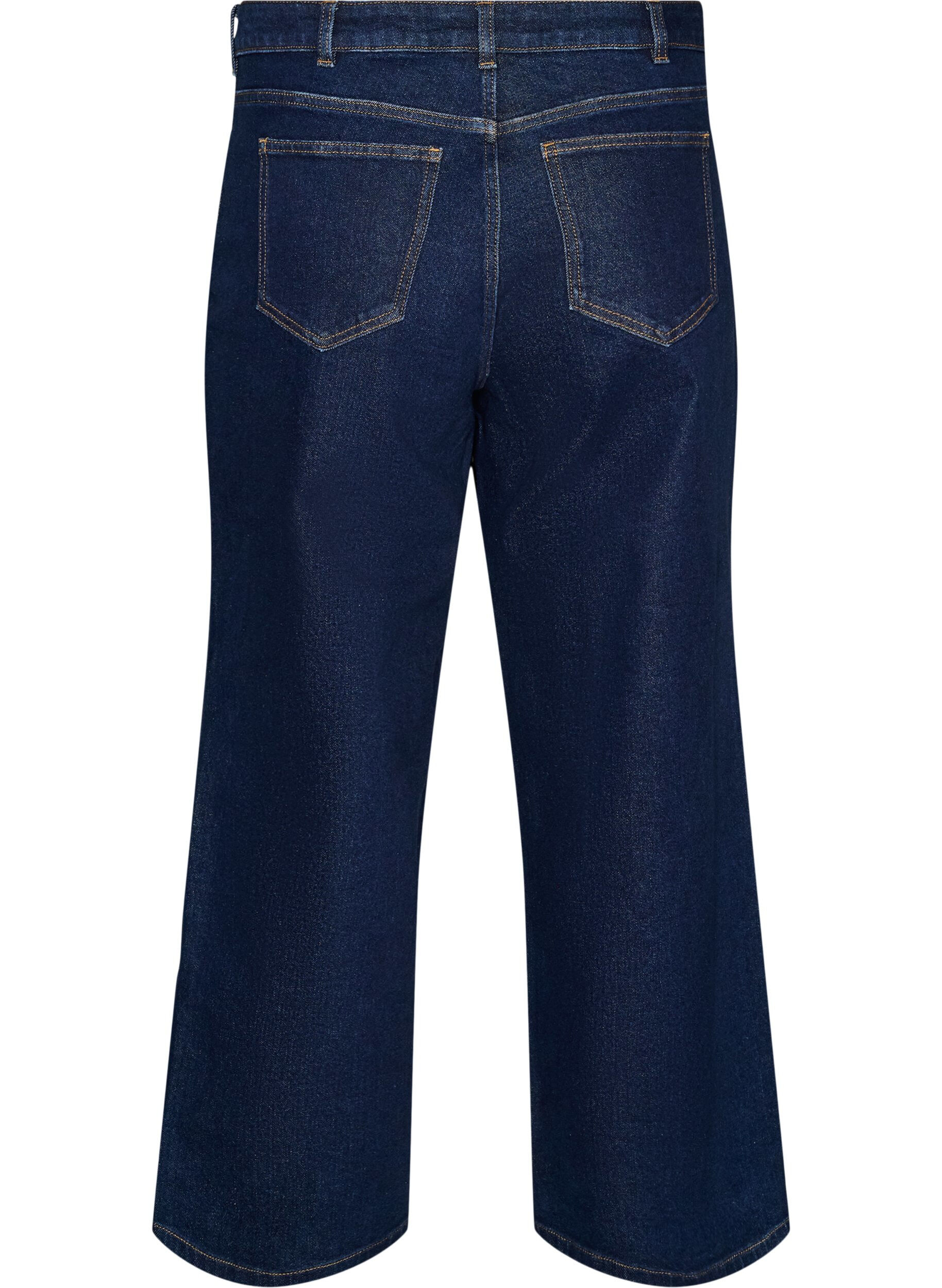 ZizziMyra jeans med h&oslash;j talje og wide fit, Bl&aring;, Packshot image number 1