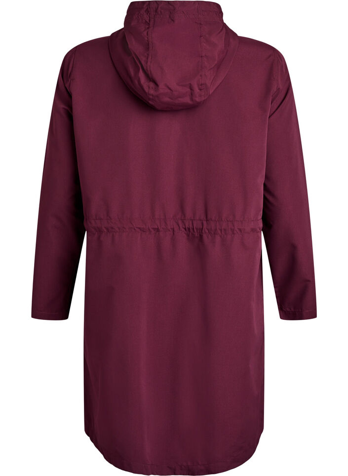 FLASH - Parka i let matriale med hætte, Rød, Packshot image number 1